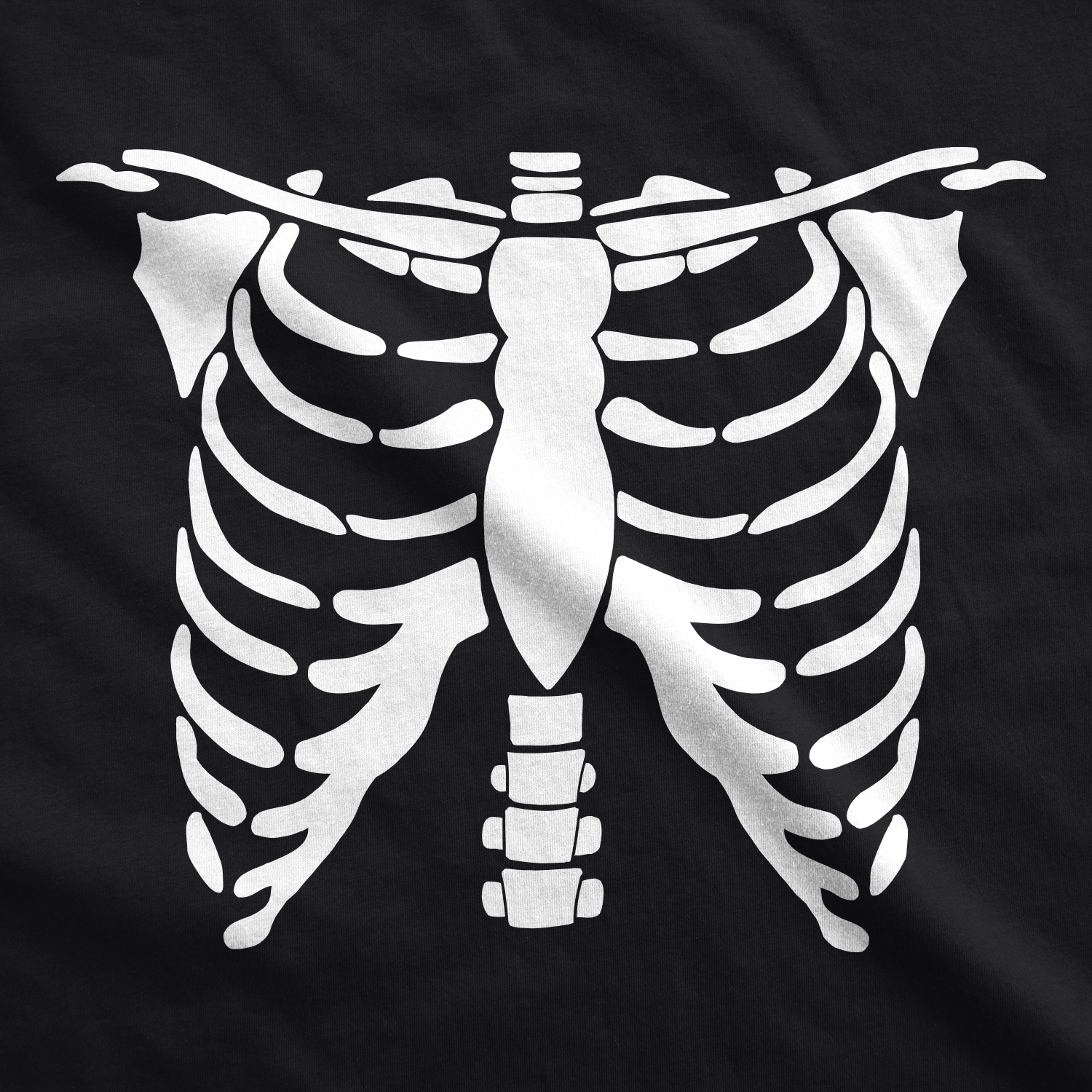Mens White Skeleton Rib Cage Funny Halloween Costume T shirt (Black) - 4XL  Graphic Tees 